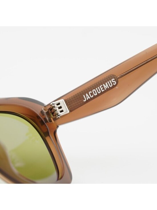 Jacquemus PALMIER JAC/59 C2 Sunglasses Brown Cat Eye Frame, Green Lenses main image 8